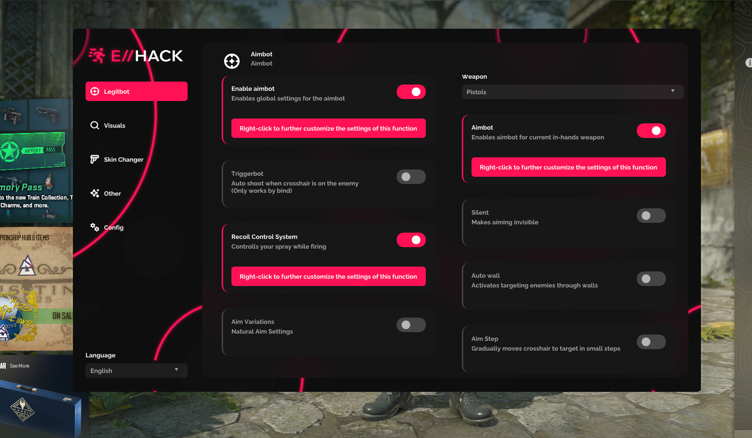 ExHack - Free cheat for CS2 (Visuals, Aimbot, Inventory, Skin Changer)